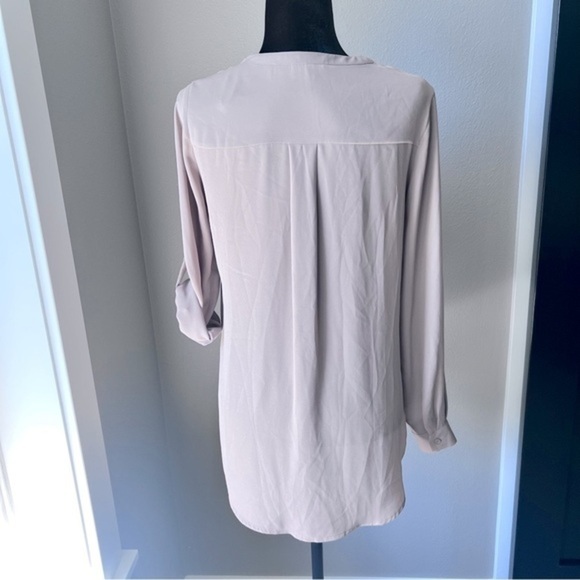 Pleione tan long sleeve flowy tunic blouse size small - Picture 3 of 8